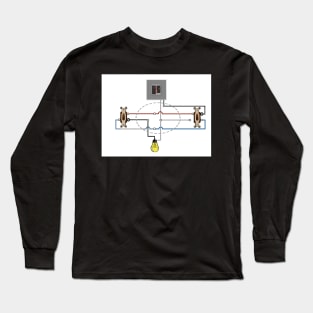 3-Way Switch Wiring Diagram Line Load In Ceiling Long Sleeve T-Shirt